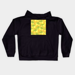 Graphic lemon on orange Kids Hoodie